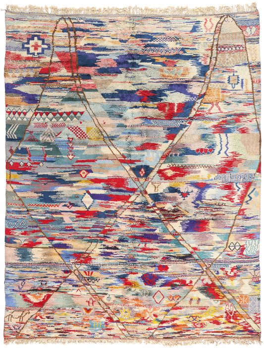 10 x 13 - Multicolor Beni Mrirt Moroccan Rug - 21155