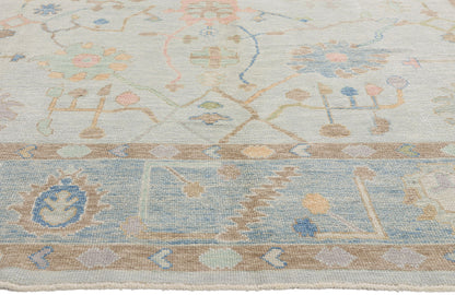 10 x 13 Modern Light Gray Turkish Oushak Rug 54013