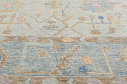 10 x 13 Modern Light Gray Turkish Oushak Rug 54013