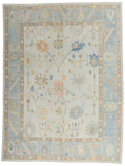 10 x 13 Modern Light Gray Turkish Oushak Rug 54013
