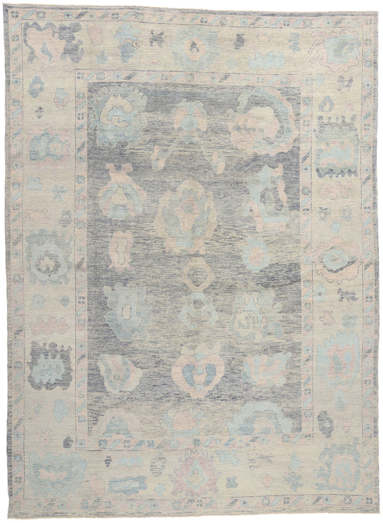 10 x 13 Modern Blue Turkish Oushak Rug 53981