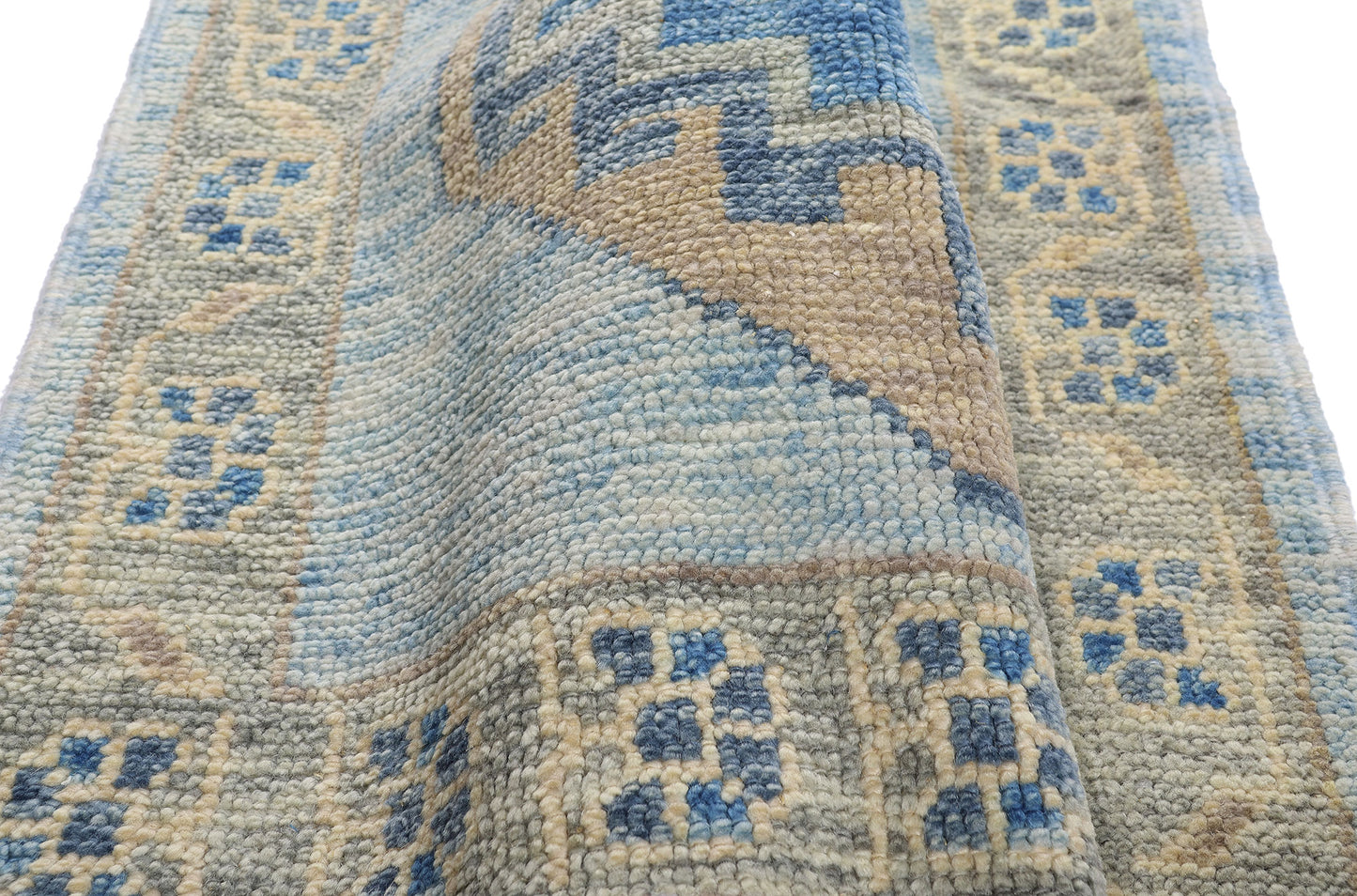 3 x 19 Modern Blue Turkish Oushak Rug 54016