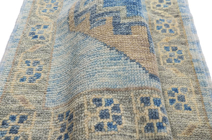 3 x 19 Modern Blue Turkish Oushak Rug 54016