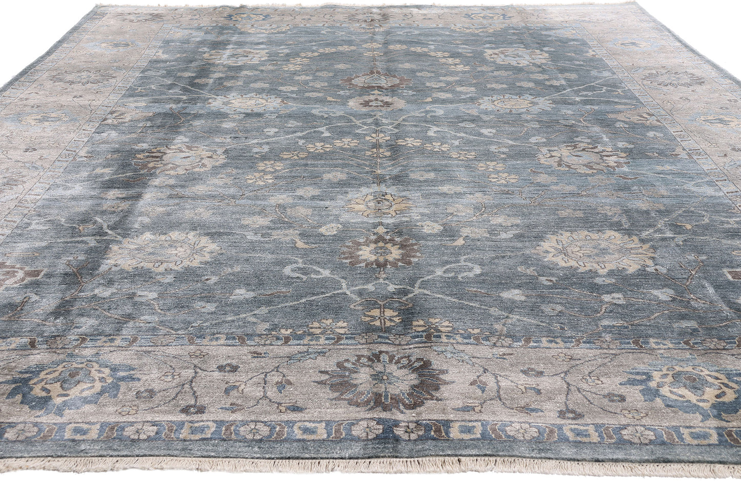 8 x 12 Blue Modern Indian Oushak Rug 30020