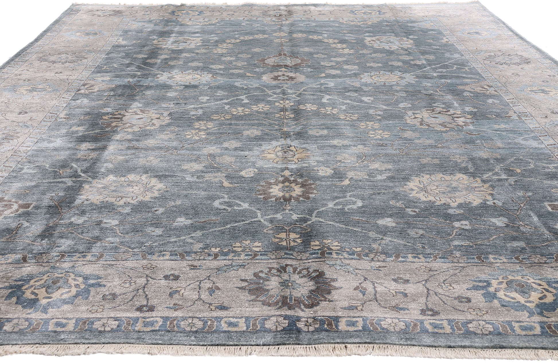8 x 12 Blue Modern Indian Oushak Rug 30020