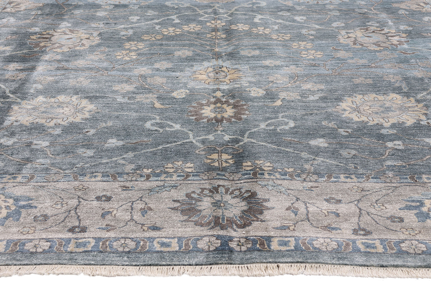 8 x 12 Blue Modern Indian Oushak Rug 30020