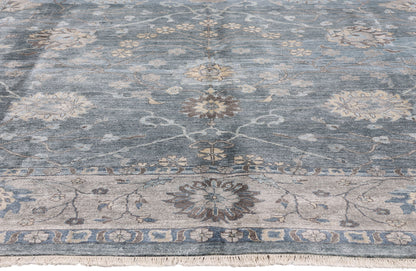 8 x 12 Blue Modern Indian Oushak Rug 30020