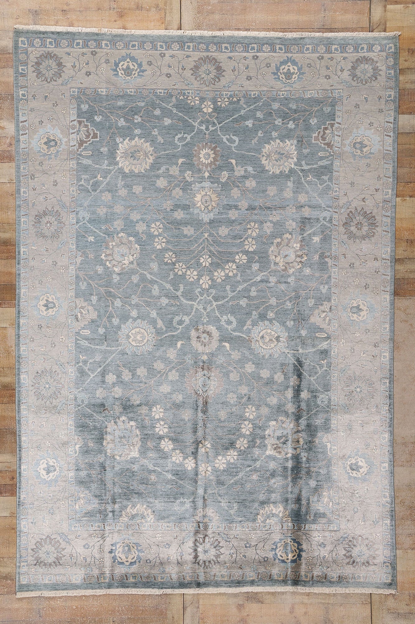 8 x 12 Blue Modern Indian Oushak Rug 30020
