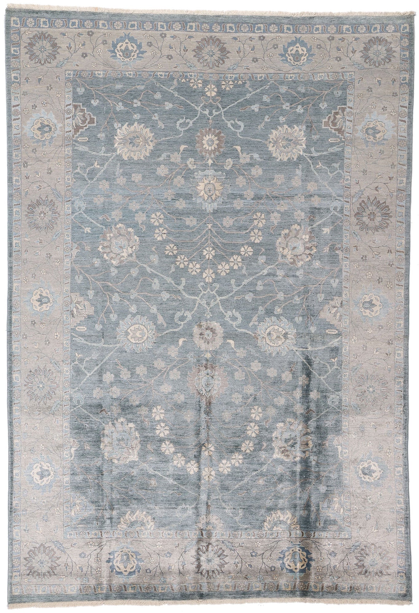 8 x 12 Blue Modern Indian Oushak Rug 30020