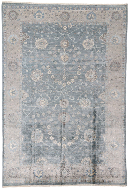8 x 12 Blue Modern Indian Oushak Rug 30020