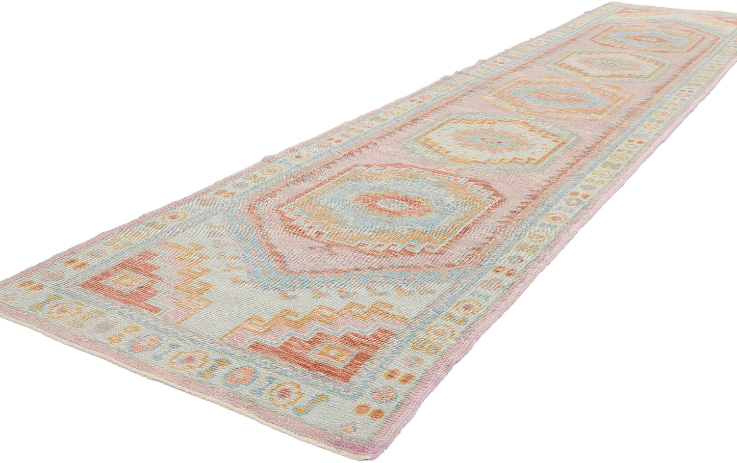 3 x 14 Modern Colorful Turkish Oushak Rug 54009