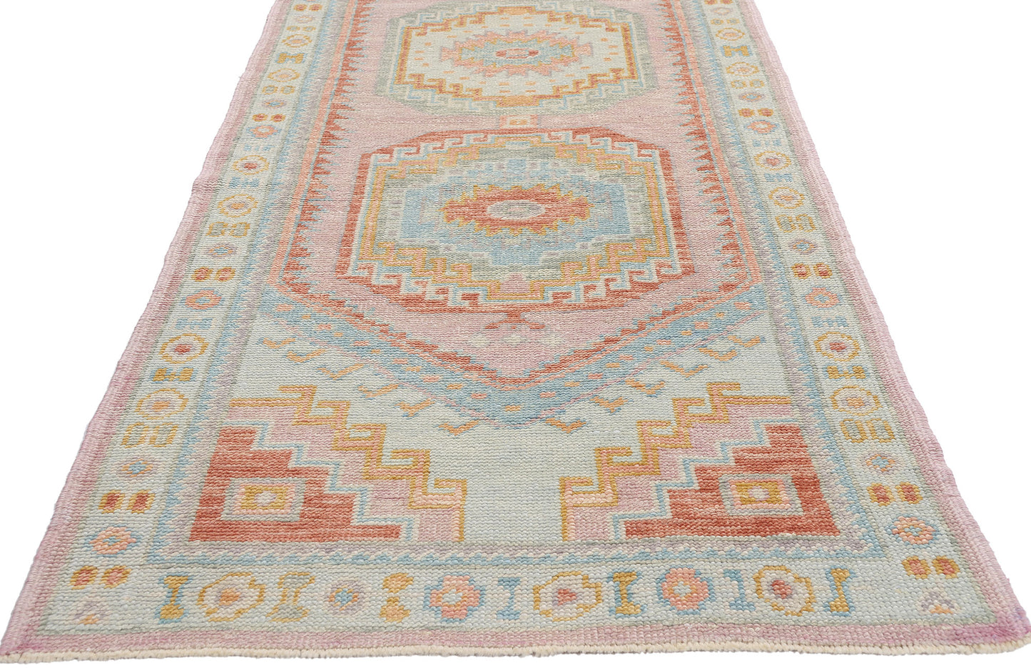 3 x 14 Modern Colorful Turkish Oushak Rug 54009
