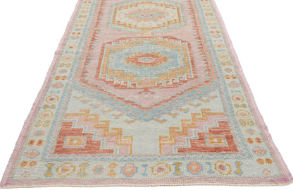 3 x 14 Modern Colorful Turkish Oushak Rug 54009