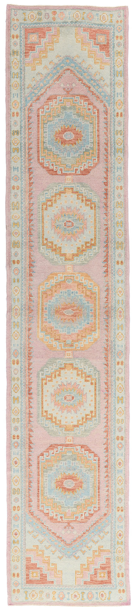 3 x 14 Modern Colorful Turkish Oushak Rug 54009