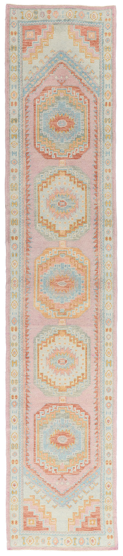3 x 14 Modern Colorful Turkish Oushak Rug 54009