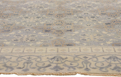 9 x 11 Earth-Tone Modern Indian Khotan Rug 30341