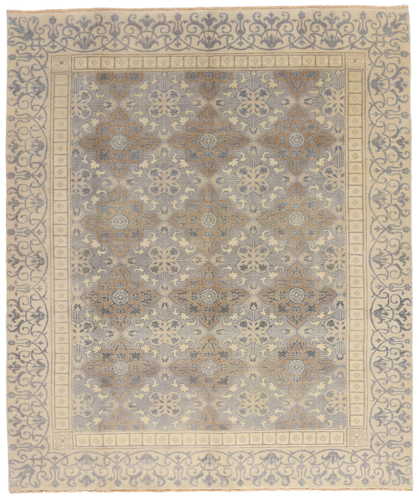 9 x 11 Earth-Tone Modern Indian Khotan Rug 30341