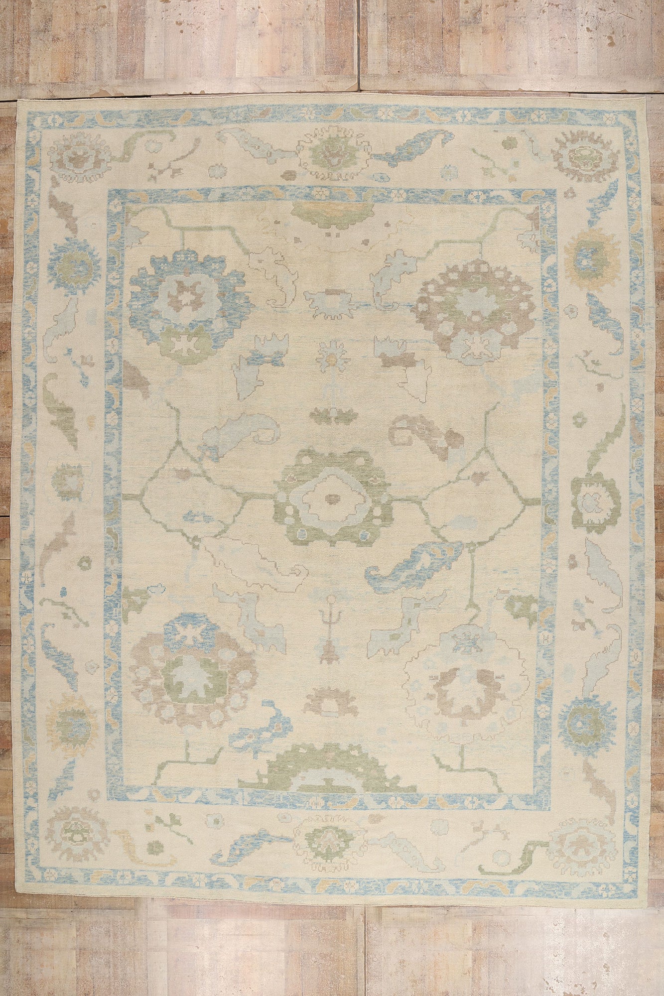 12 x 15 Modern Earth-Tone Turkish Oushak Rug 54030