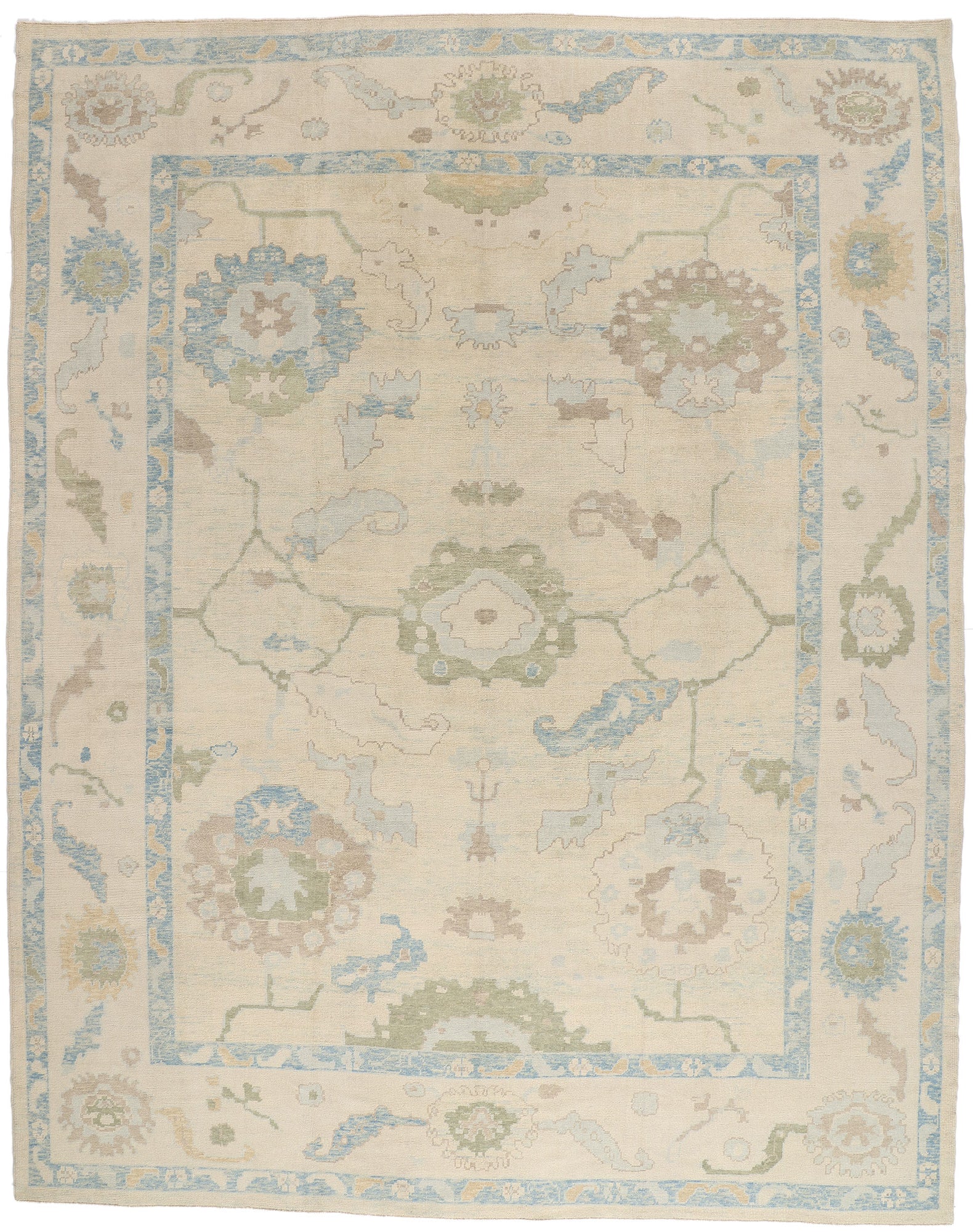 12 x 15 Modern Earth-Tone Turkish Oushak Rug 54030