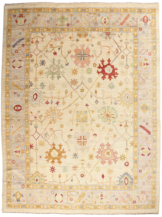 12 x 16 Modern Earth-Tone Oushak Rug 80946