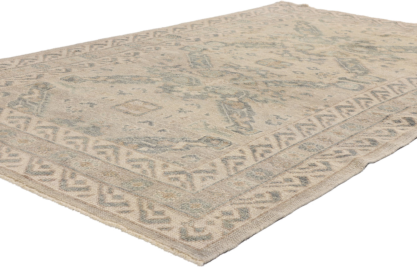 5 x 8 Earth-Tone Modern Turkish Oushak Rug 54023