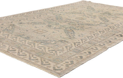 5 x 8 Earth-Tone Modern Turkish Oushak Rug 54023