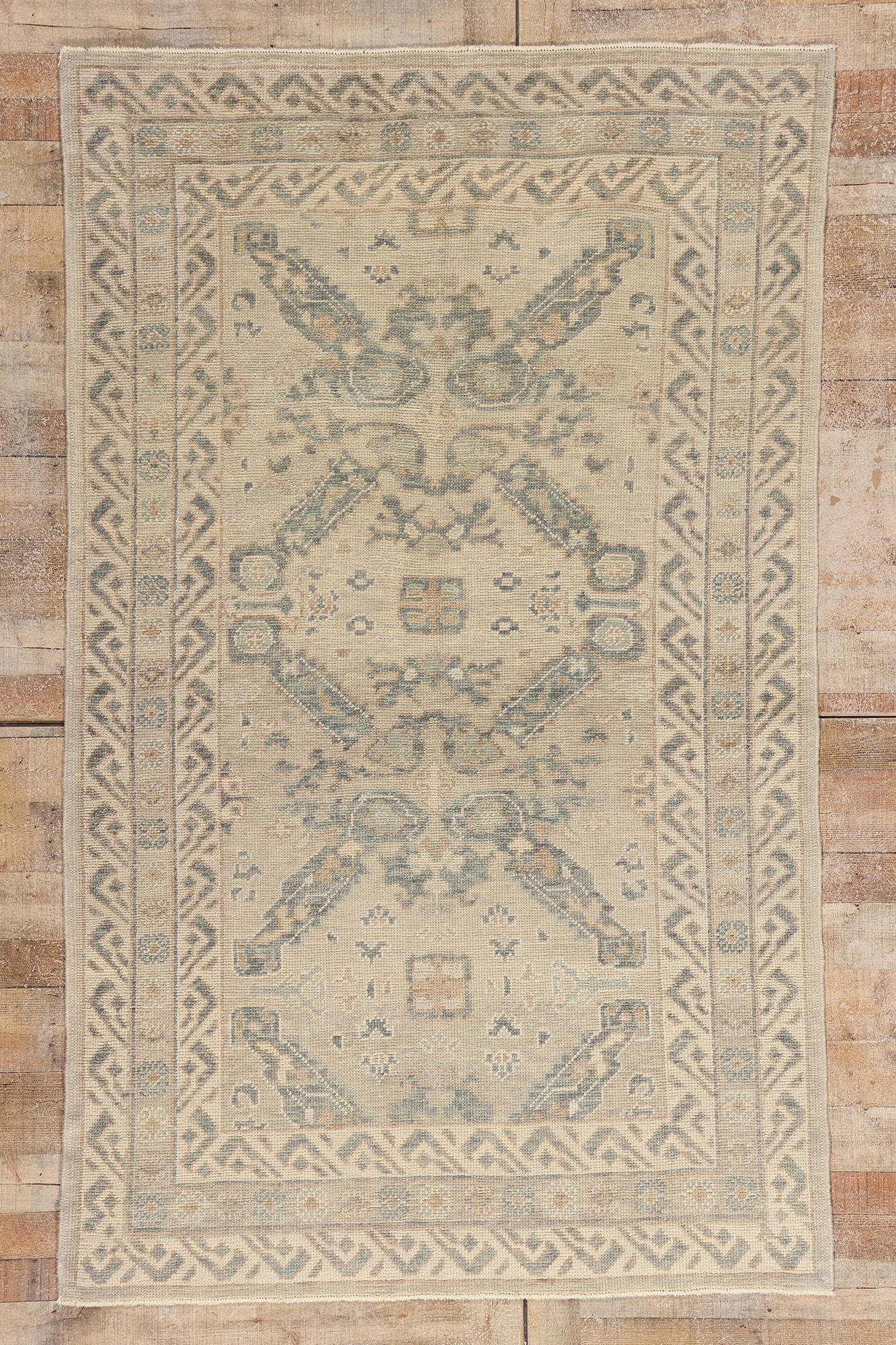 5 x 8 Earth-Tone Modern Turkish Oushak Rug 54023