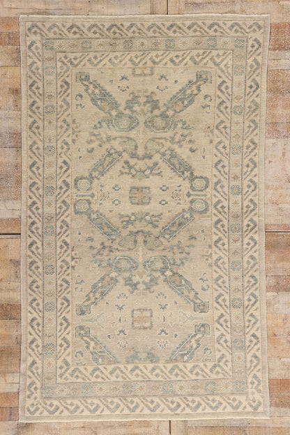 5 x 8 Earth-Tone Modern Turkish Oushak Rug 54023
