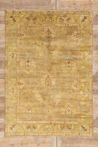 6 x 9 Modern Earth-Tone Oushak Rug 79195