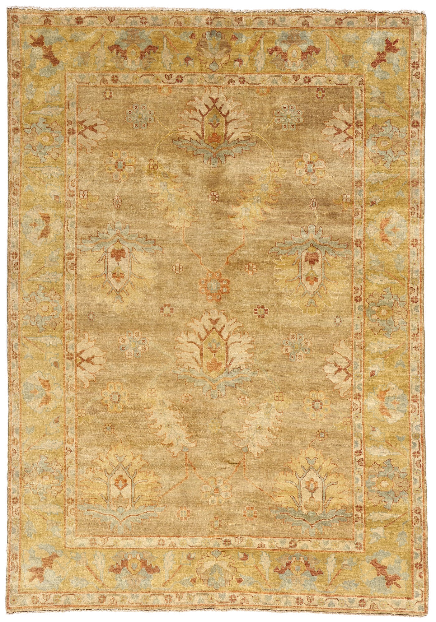 6 x 9 Modern Earth-Tone Oushak Rug 79195