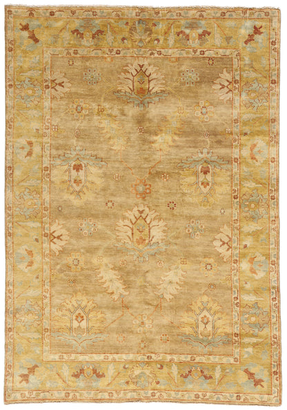 6 x 9 Modern Earth-Tone Oushak Rug 79195