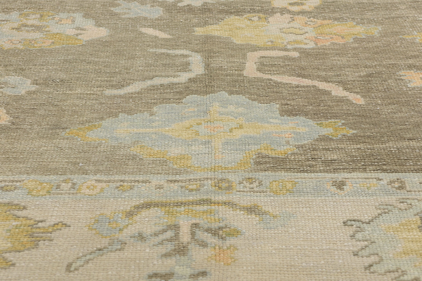 9 x 10 Modern Earth-Tone Turkish Oushak Rug 53954