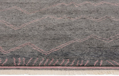 9 x 12 Blushing Midnight Modern Gray Moroccan Rug 31272