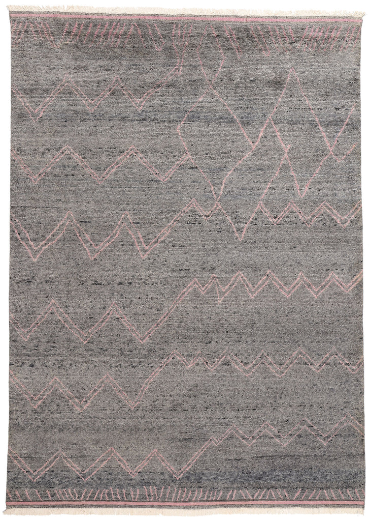 9 x 12 Blushing Midnight Modern Gray Moroccan Rug 31272