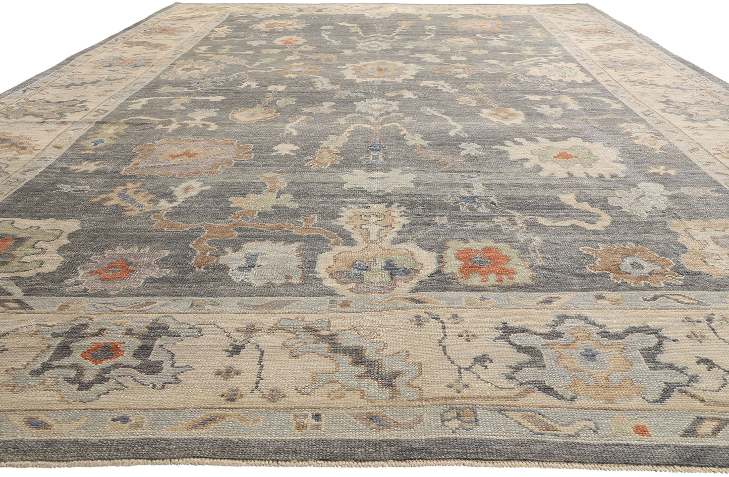 11 x 20 Modern Gray Turkish Oushak Rug 54025