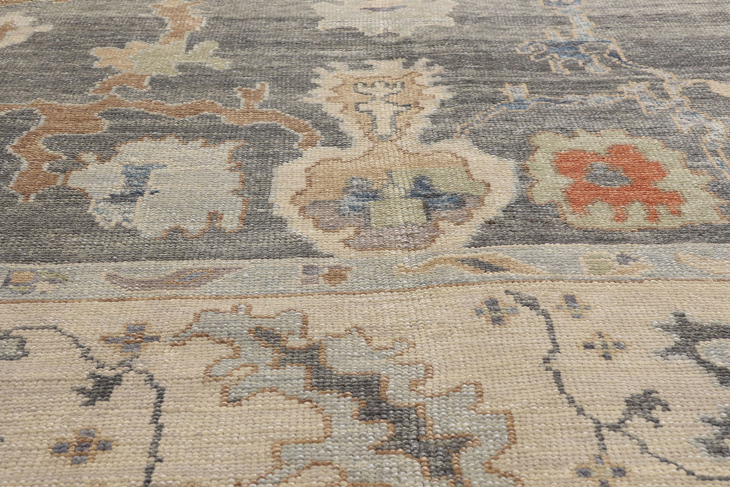 11 x 20 Modern Gray Turkish Oushak Rug 54025