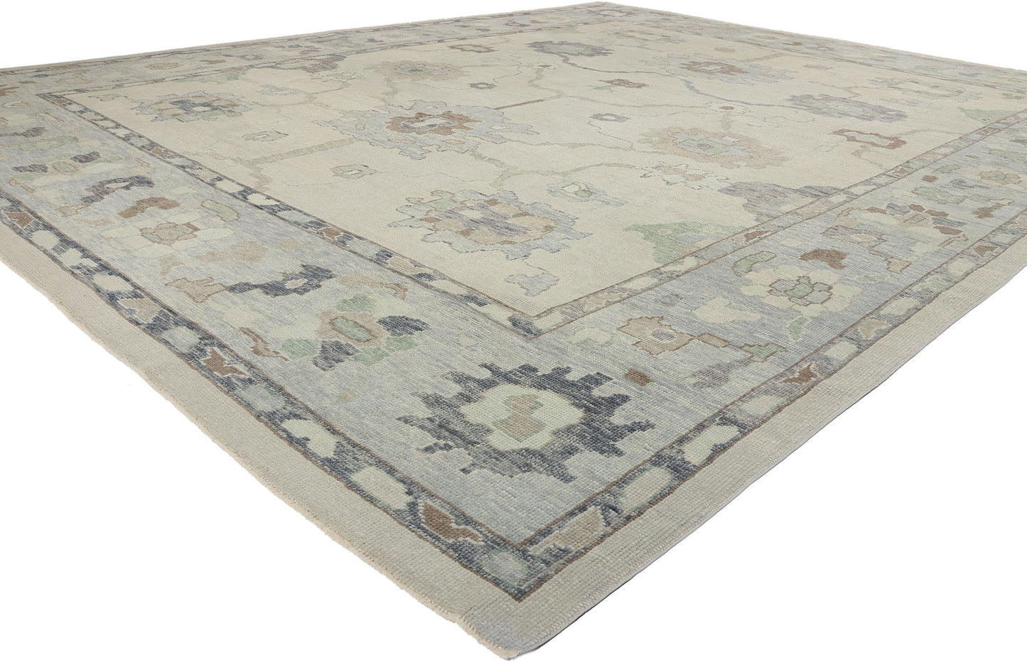 12 x 16 Modern Gray Turkish Oushak Rug 53956