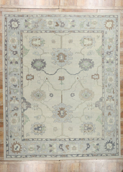 12 x 16 Modern Gray Turkish Oushak Rug 53956