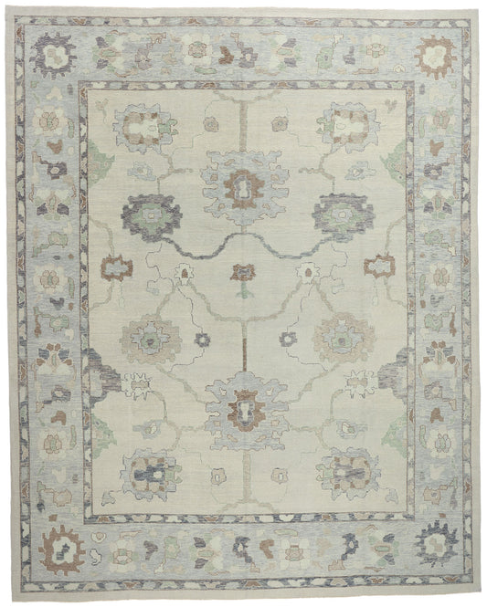 12 x 16 Modern Gray Turkish Oushak Rug 53956