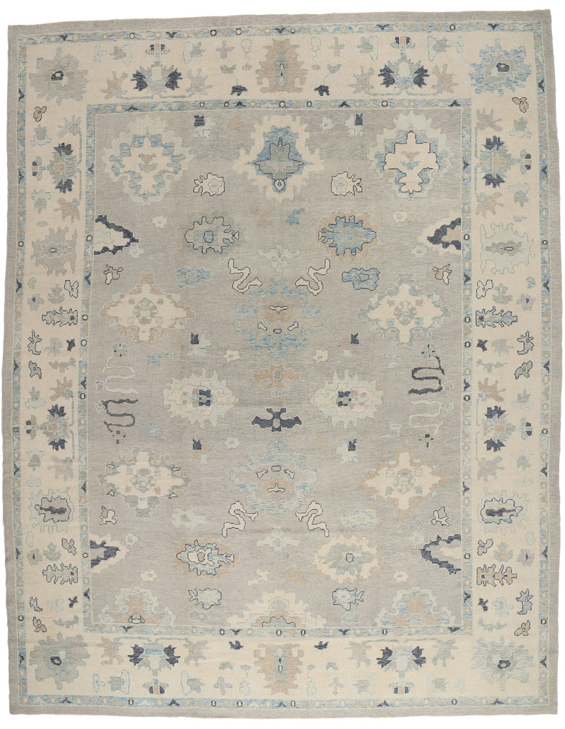 12 x 16 Modern Gray Turkish Oushak Rug 54014