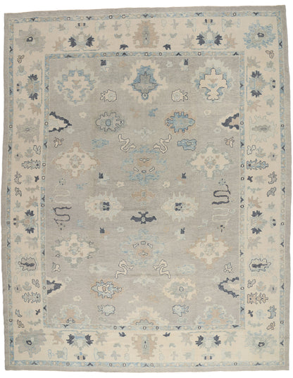 12 x 16 Modern Gray Turkish Oushak Rug 54014