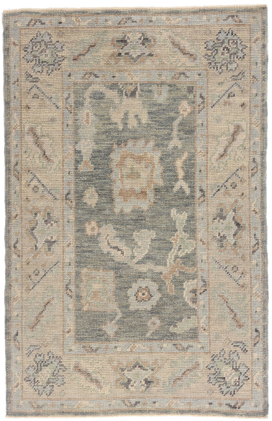 3 x 4 Gray Modern Turkish Oushak Rug 54021