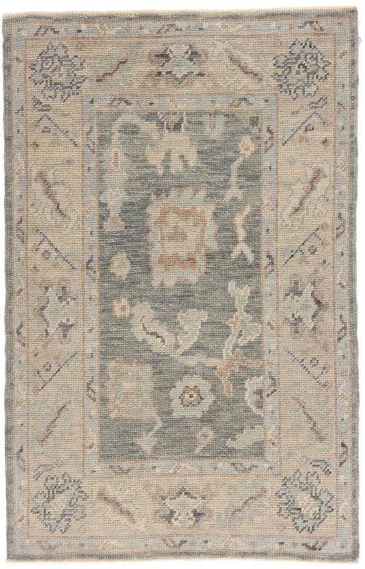 3 x 4 Gray Modern Turkish Oushak Rug 54022
