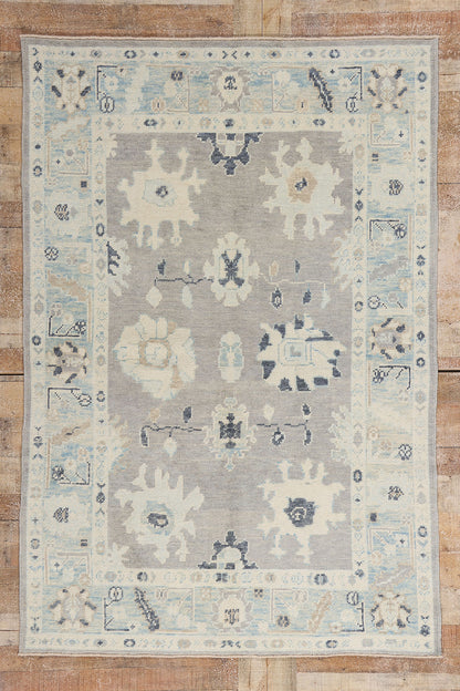 5 x 7 Modern Gray Turkish Oushak Rug 54010