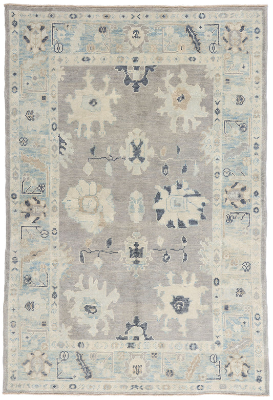 5 x 7 Modern Gray Turkish Oushak Rug 54010
