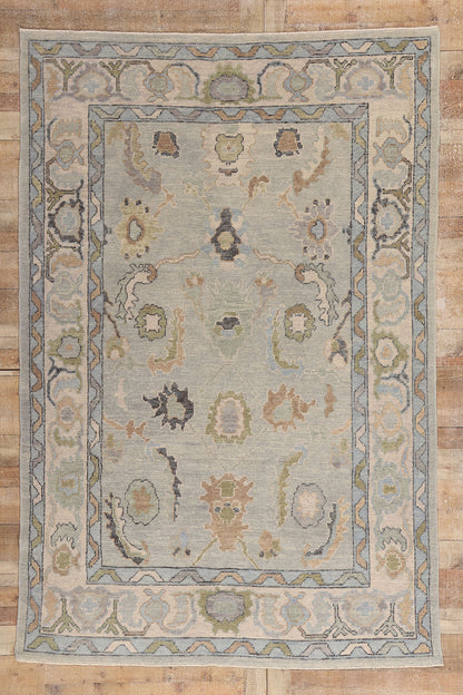 6 x 9 Gray Modern Turkish Oushak Rug 54024