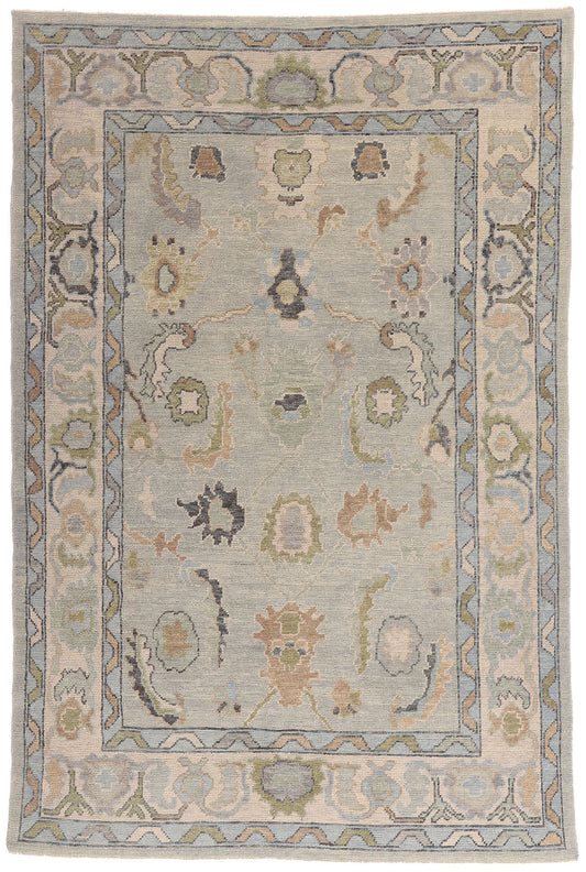 6 x 9 Gray Modern Turkish Oushak Rug 54024