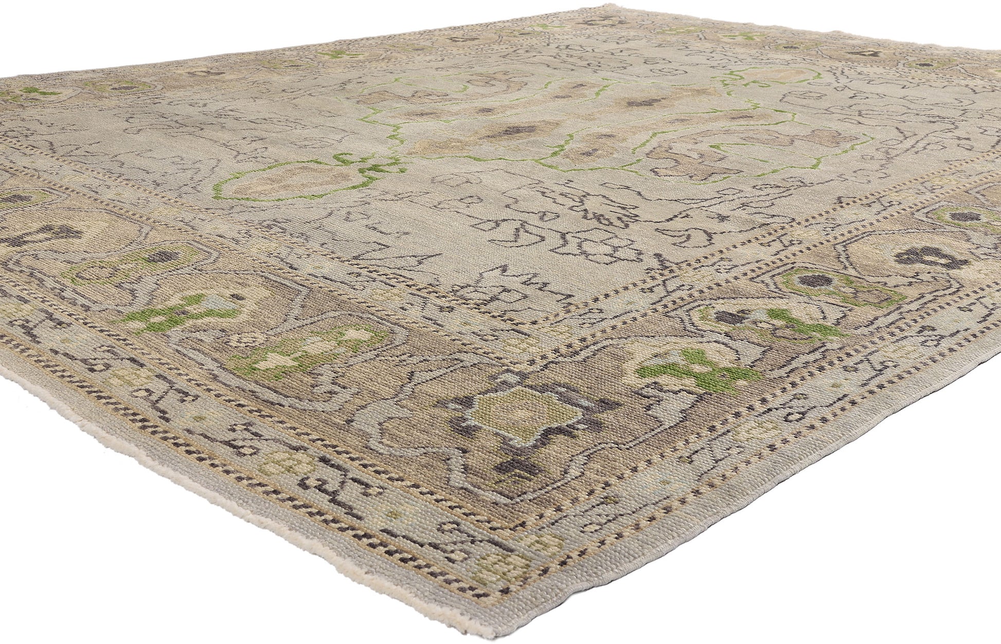 9 x 12 Modern Gray Turkish Oushak Rug 52237