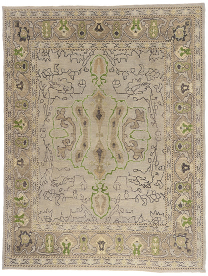 9 x 12 Modern Gray Turkish Oushak Rug 52237