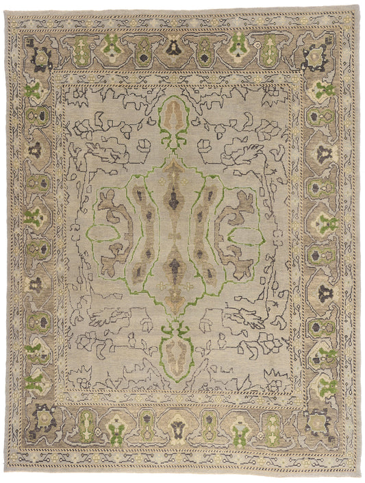 9 x 12 Modern Gray Turkish Oushak Rug 52237